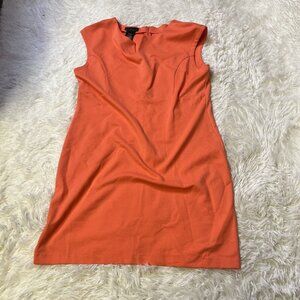 Women's Attention Orange Sleeveless Dress Large Spandex Above Knee Stretch
